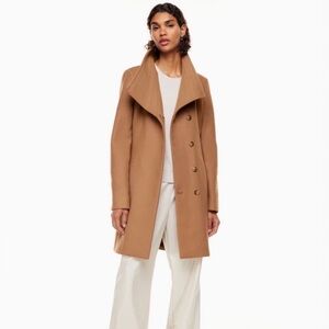 Babaton The Connor Caramel Tan Brown Winter Jacket Camel Trench Coat Size Small